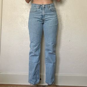 genuine, vintage Levi’s, light wash, width, 31.